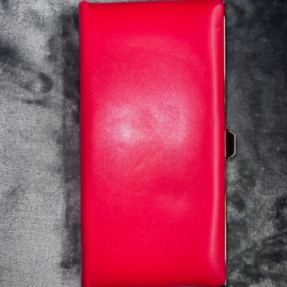Lodis Leather Clutch Wallet, Red 8 1/2" x 4" - Picture 3 of 6